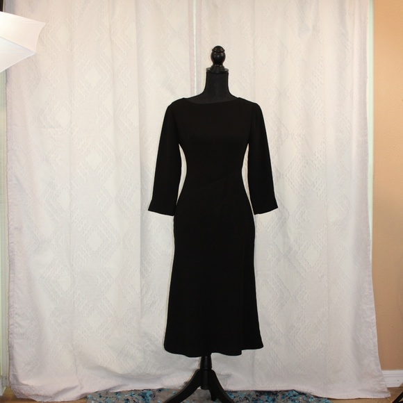 David Warren New York Black Long Sleeve Dress - Picture 2 of 6